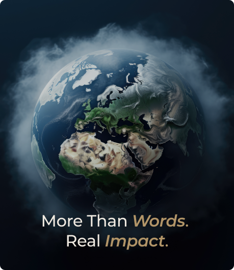 A global view representing worldwide reach and impact